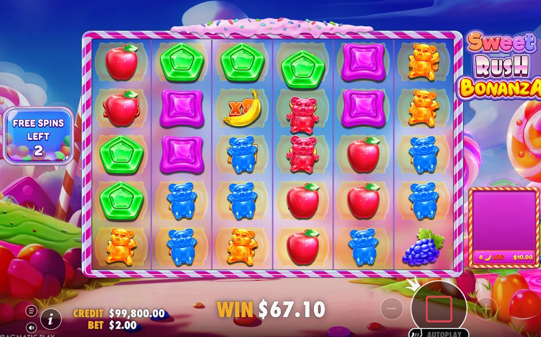 Free Spins mode running on the 6x5 grid