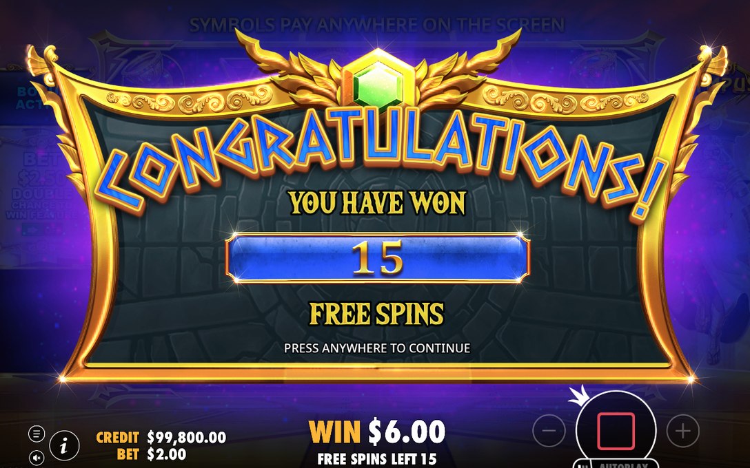 Free spins round with the total multiplier counter